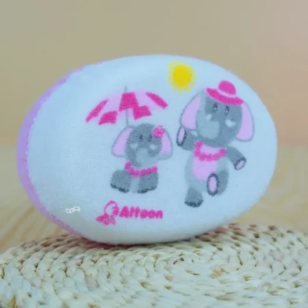 Attoon Soft Baby Bath Sponge – Thick, Round & Cartoon Printed