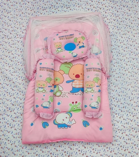 Baby Bed Set with Mosquito Net | Soft Cotton Bedding for Babies