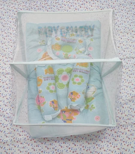 Baby Bed Set with Mosquito Net | Soft Cotton Bedding for Babies - Image 2