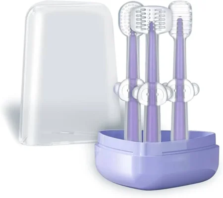 3 PCS Baby Silicone Toothbrush Set – Safe Oral Care for 0-18M Infants & Toddlers