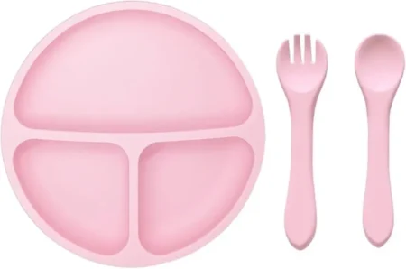 3PCS Baby Silicone Tableware Set – Food Grade, BPA Free, Suction Plate & Cutlery