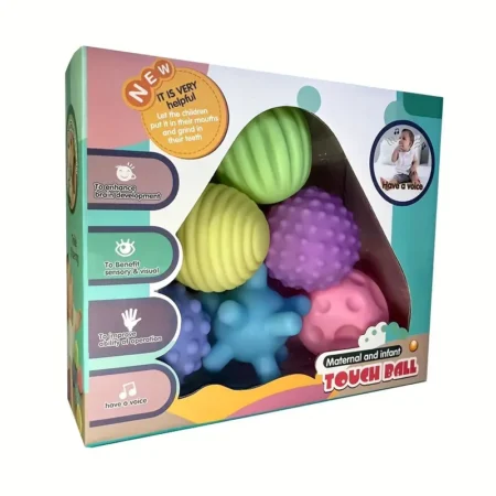 6 PCS Baby Sensory Tactile Balls – Soft Massage & Training Toy Set for Infants - Image 2