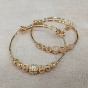 Bangles Type Golden Bracelets - 2Pcs Set