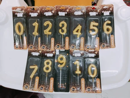 Happy Birthday Golden Number Candle – 0 to10