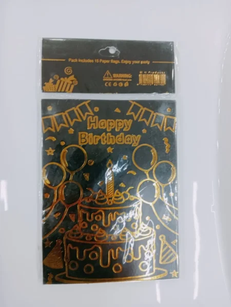Happy Birthday Banner 13 Piece Card - Black