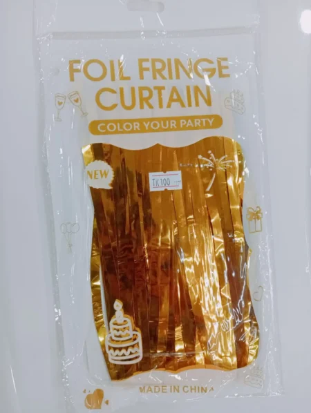 Party Propz Golden Foil Curtain for Decoration - Image 3